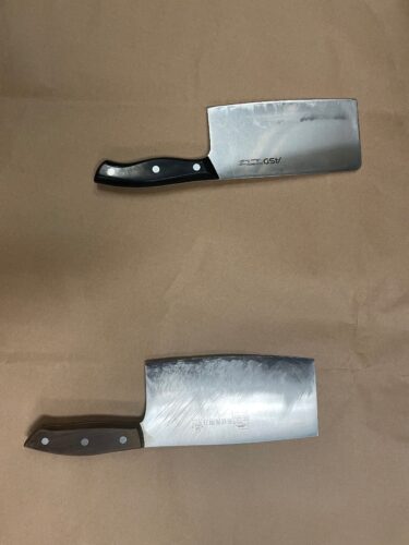 Two large weapons.